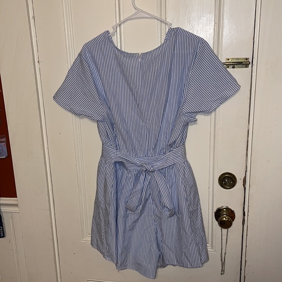 Blue and White Striped Romper - Picture 2 of 2